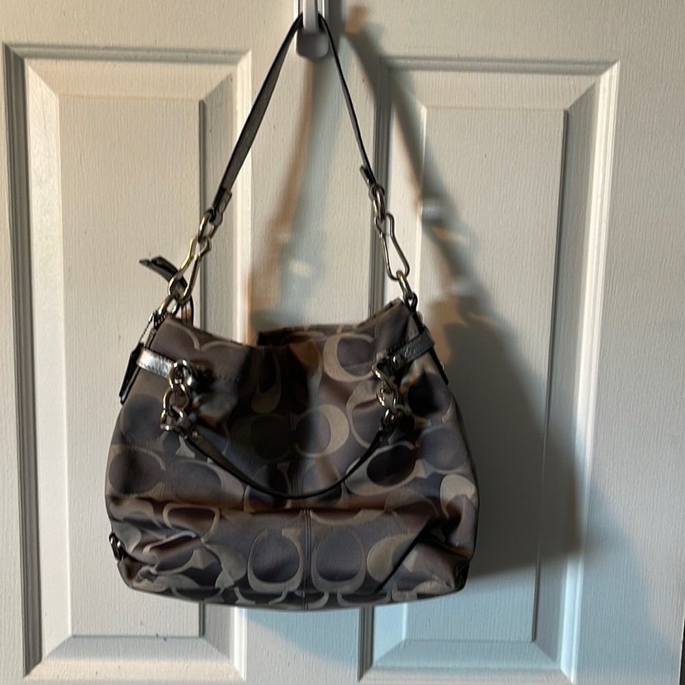 Gray coach purse